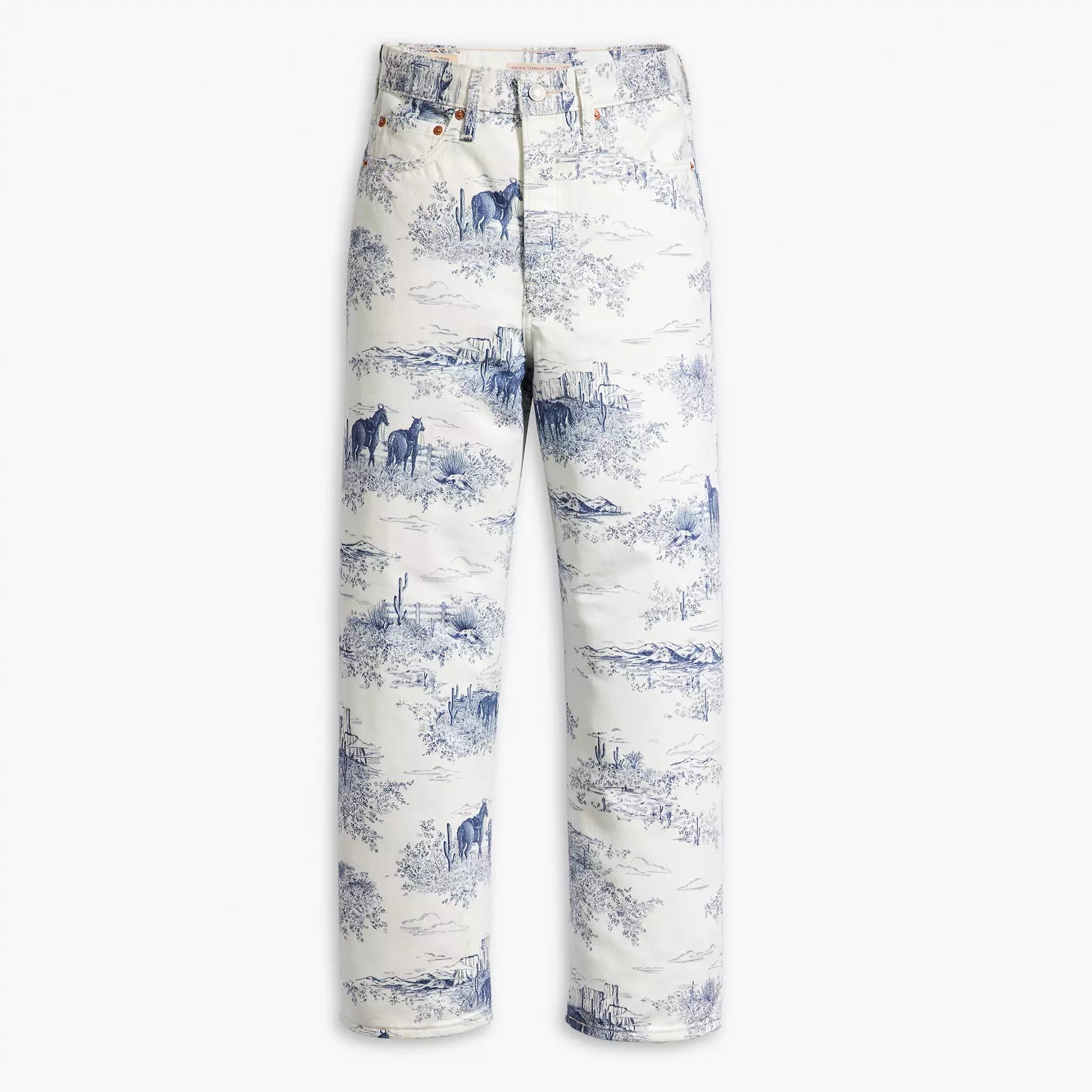 Levi's Jeans Ribcage Straight Ankle Donna Stampa Bianco