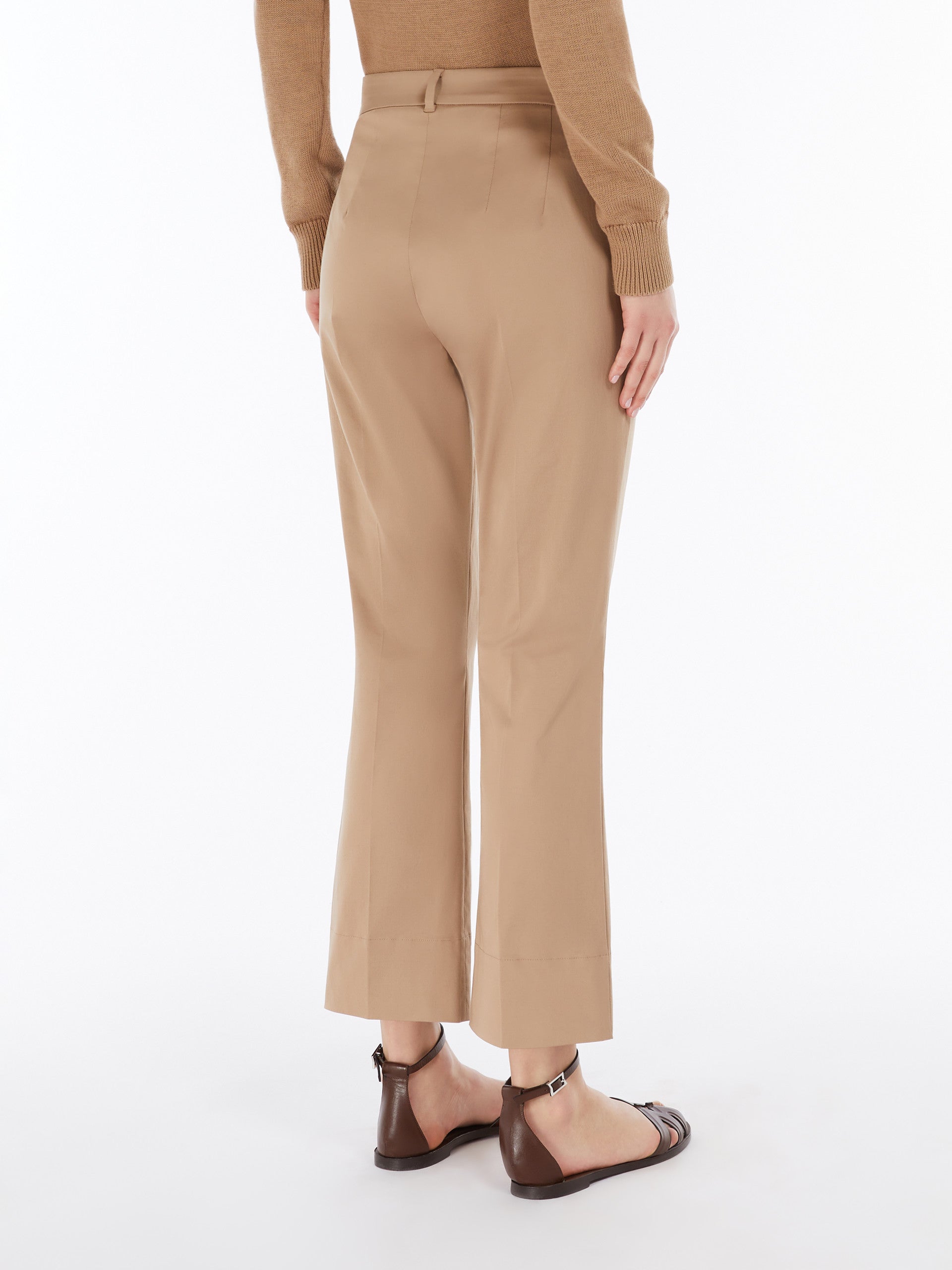Max Mara Pantalone in Raso di Cotone Elasticizzato Donna Felice Coloniale