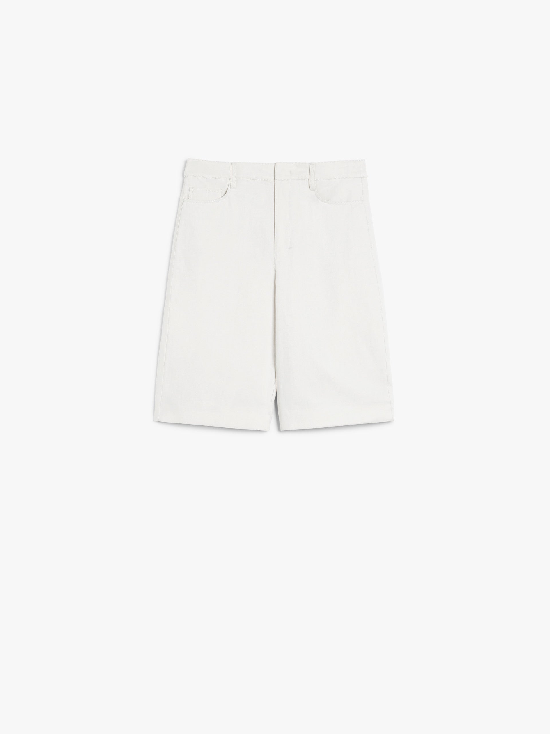 Max Mara Bermuda in Cotone e Lino Donna Eric Ecru