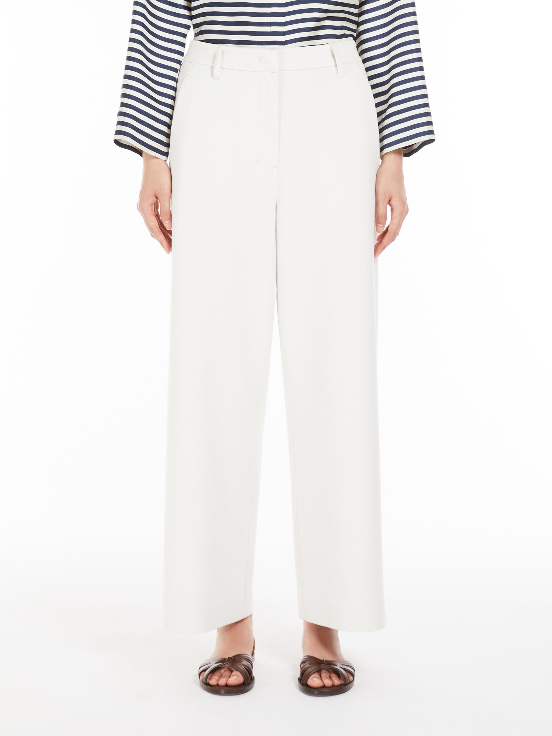 Max Mara Pantalone in Scuba Donna Caucaso Ecru