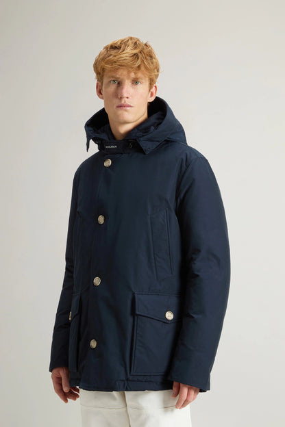 Woolrich Parka Corto Uomo Arctic Detachable Fur Anorak Melton Blue