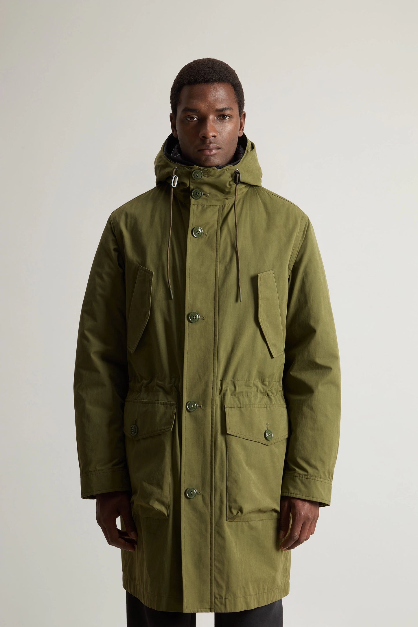 Woolrich Parka Uomo Peached Cotton 3 in 1 Verde