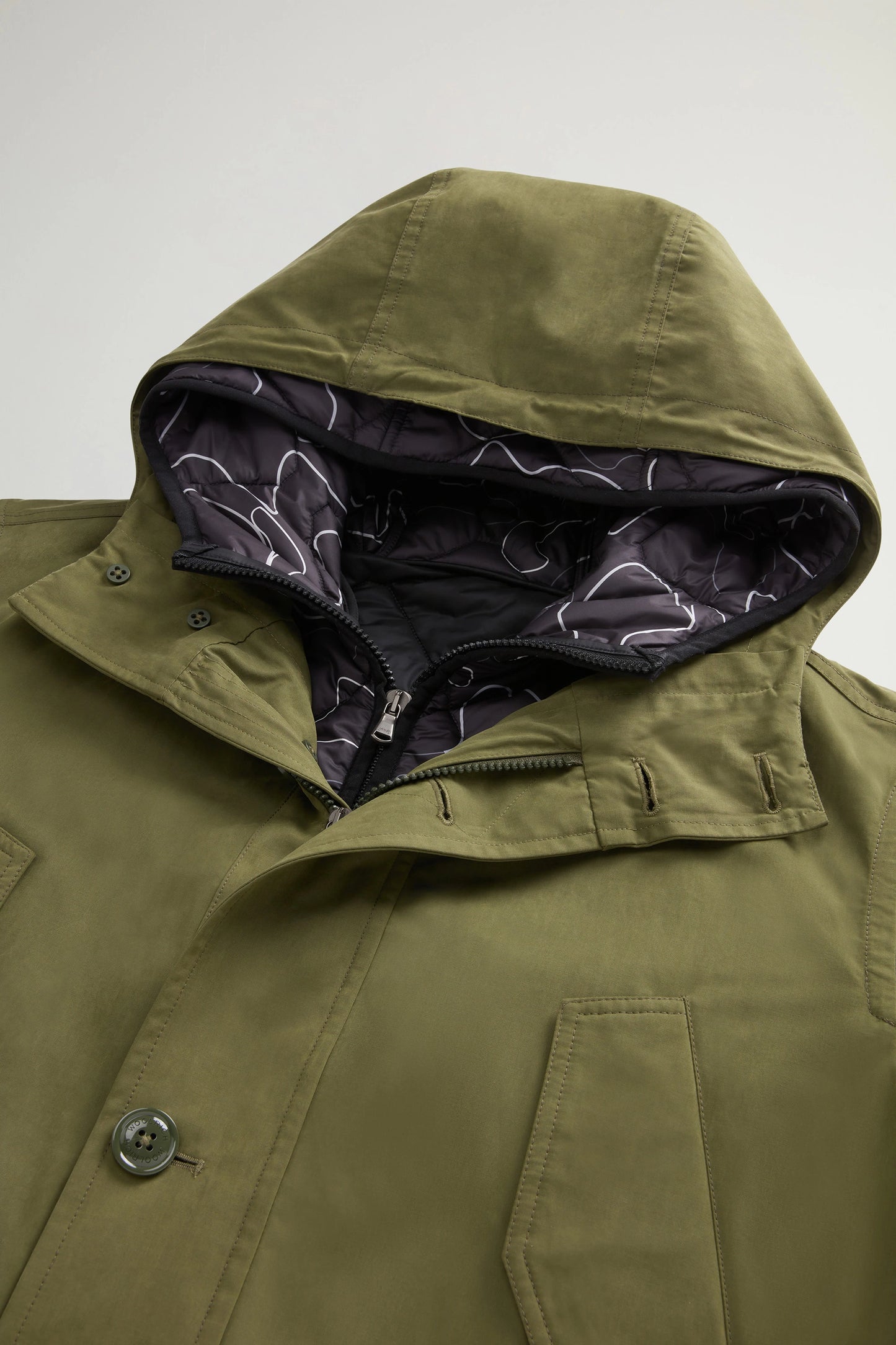 Woolrich Parka Uomo Peached Cotton 3 in 1 Verde