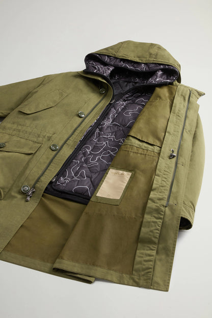 Woolrich Parka Uomo Peached Cotton 3 in 1 Verde