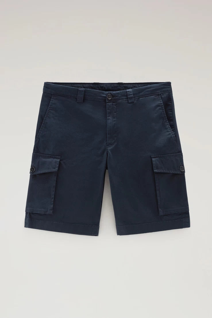 Woolrich Pantaloncini Cargo in Cotone Uomo Melton Blu