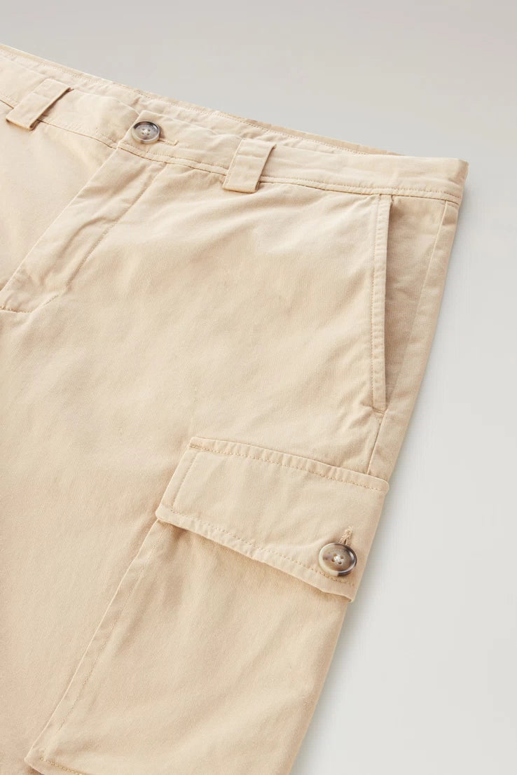 Woolrich Pantaloncini Cargo in Cotone Uomo Beach Sand