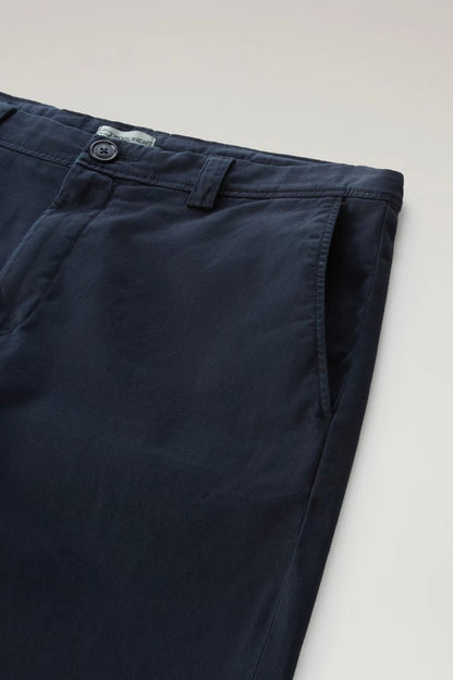 Woolrich Pantaloncino Chino in Cotone Uomo Melton Blu