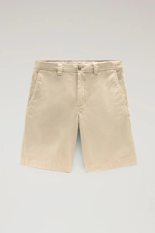 Woolrich Pantaloncino Chino in Cotone Uomo Beach Sand