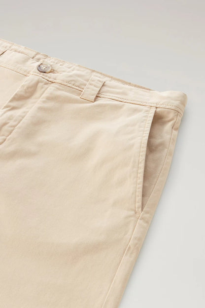 Woolrich Pantaloncino Chino in Cotone Uomo Beach Sand