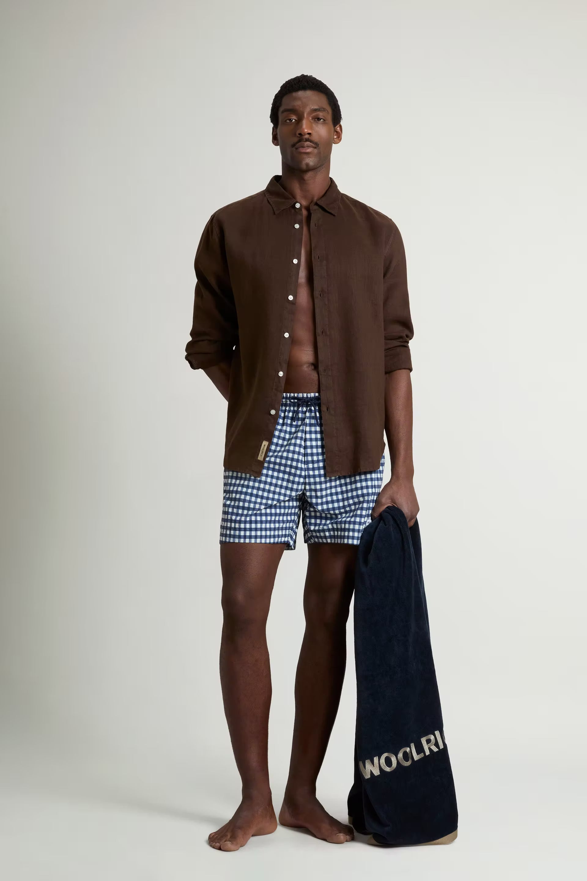 Woolrich Costume da Bagno in Nylon Uomo Scacchi Blu