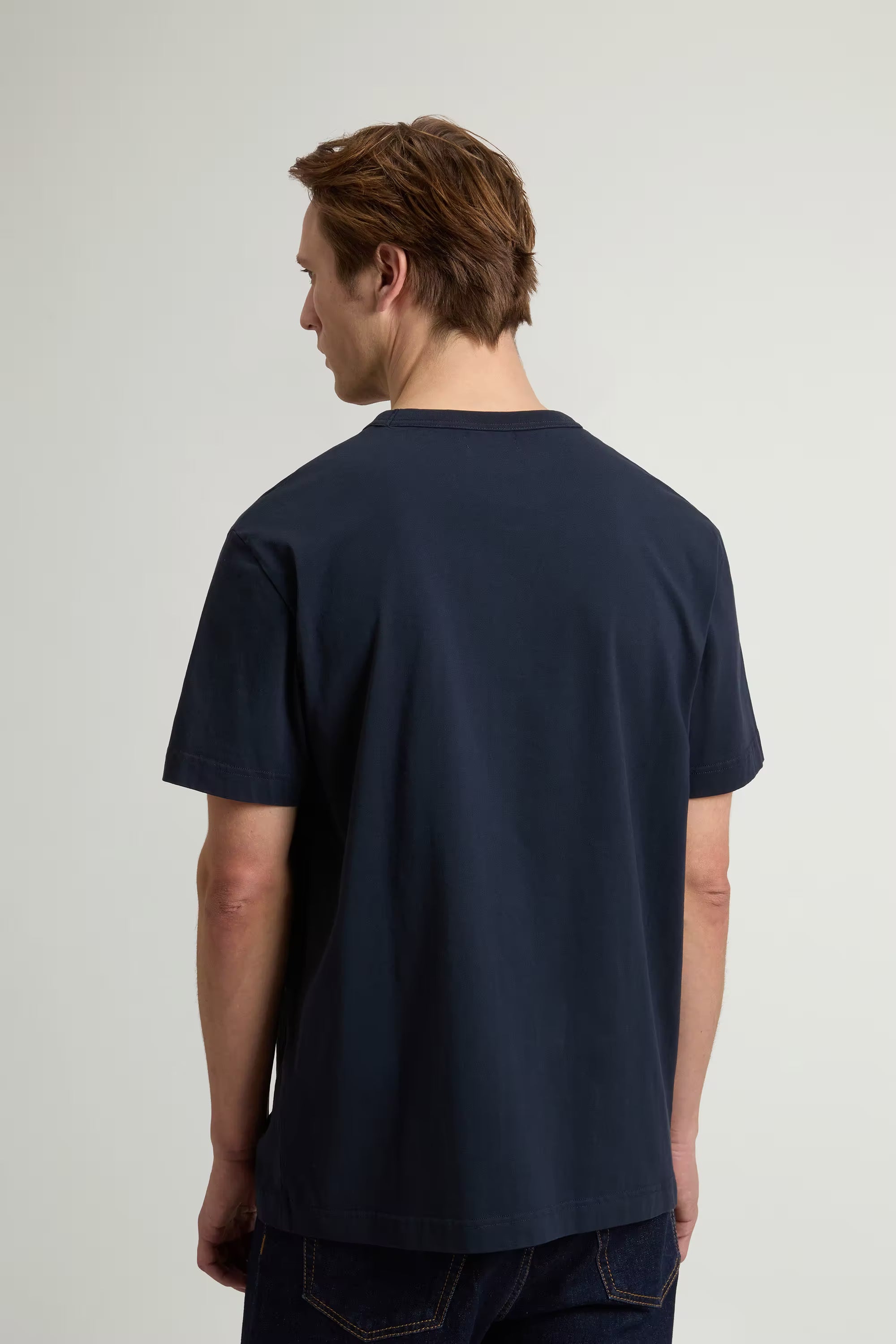 T-shirt girocollo in puro cotone con logo melton blue