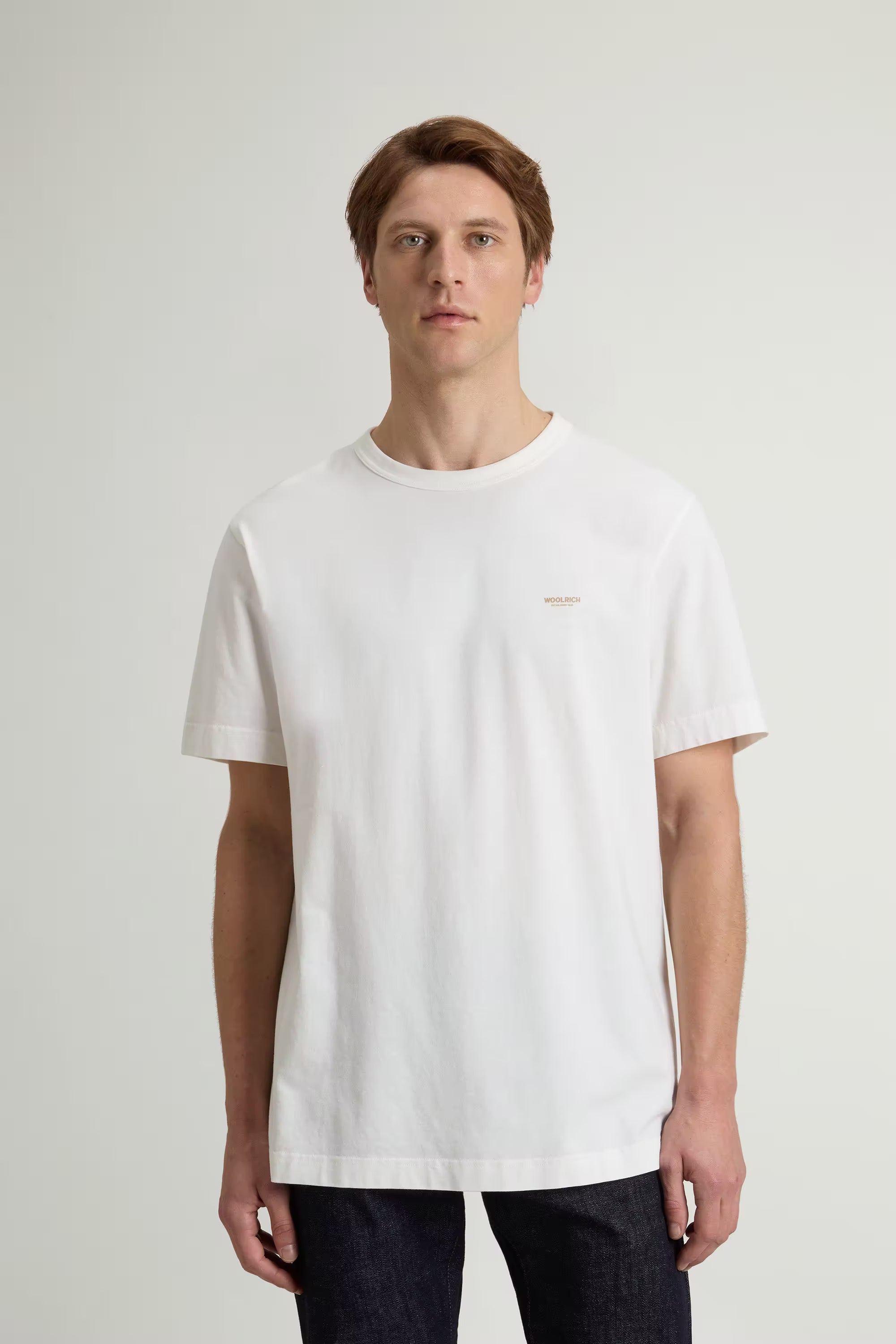 T-shirt girocollo in puro cotone con logo Arctic White