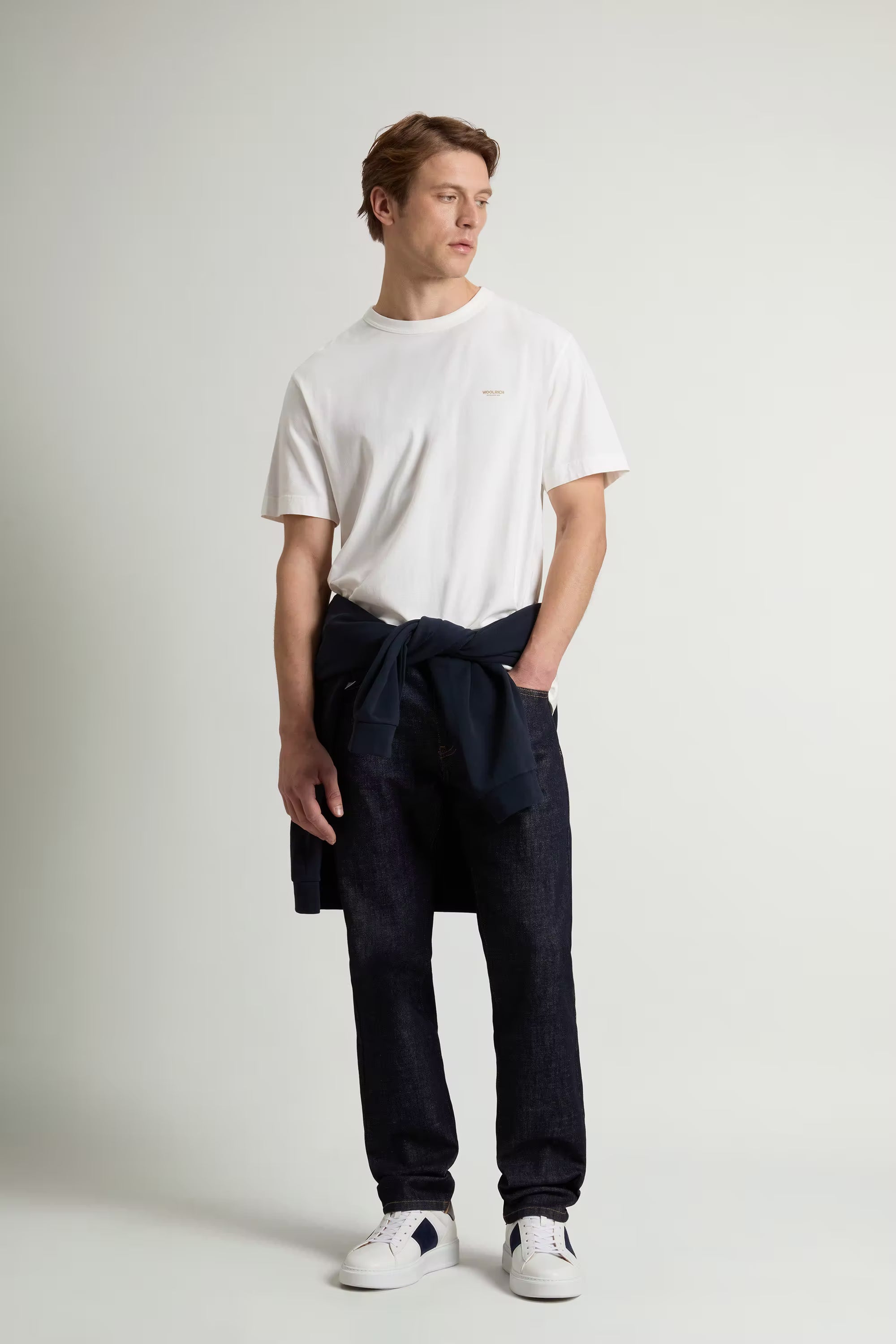T-shirt girocollo in puro cotone con logo Arctic White