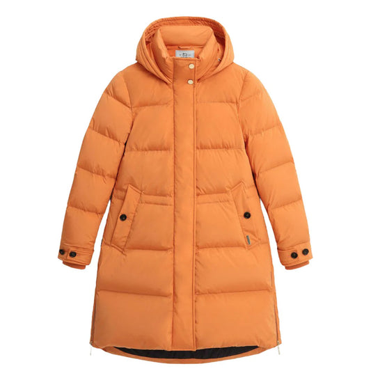 Woolrich Piumino Lungo Donna Alsea Puffy Parka Arancio Minium