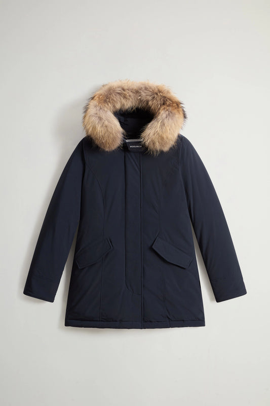 Woolrich Parka Donna W'S Luxury Arctic Raccoon Parka Melton Blue