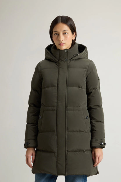 Woolrich Piumino Lungo Donna Alsea Puffy Parka Verde Scuro