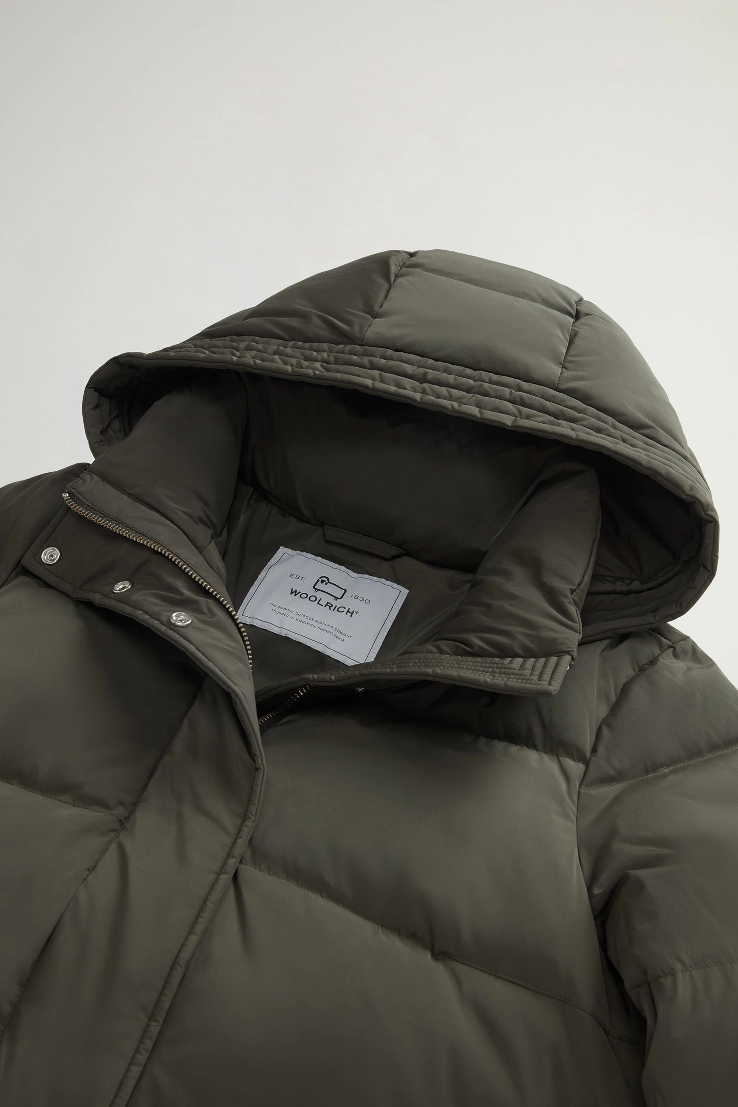 Woolrich Piumino Lungo Donna Alsea Puffy Parka Verde Scuro