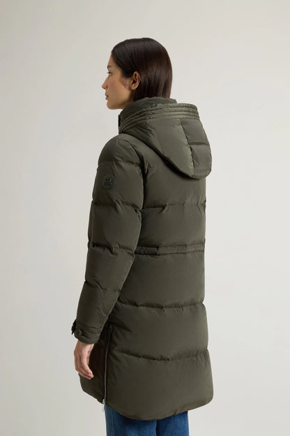 Woolrich Piumino Lungo Donna Alsea Puffy Parka Verde Scuro