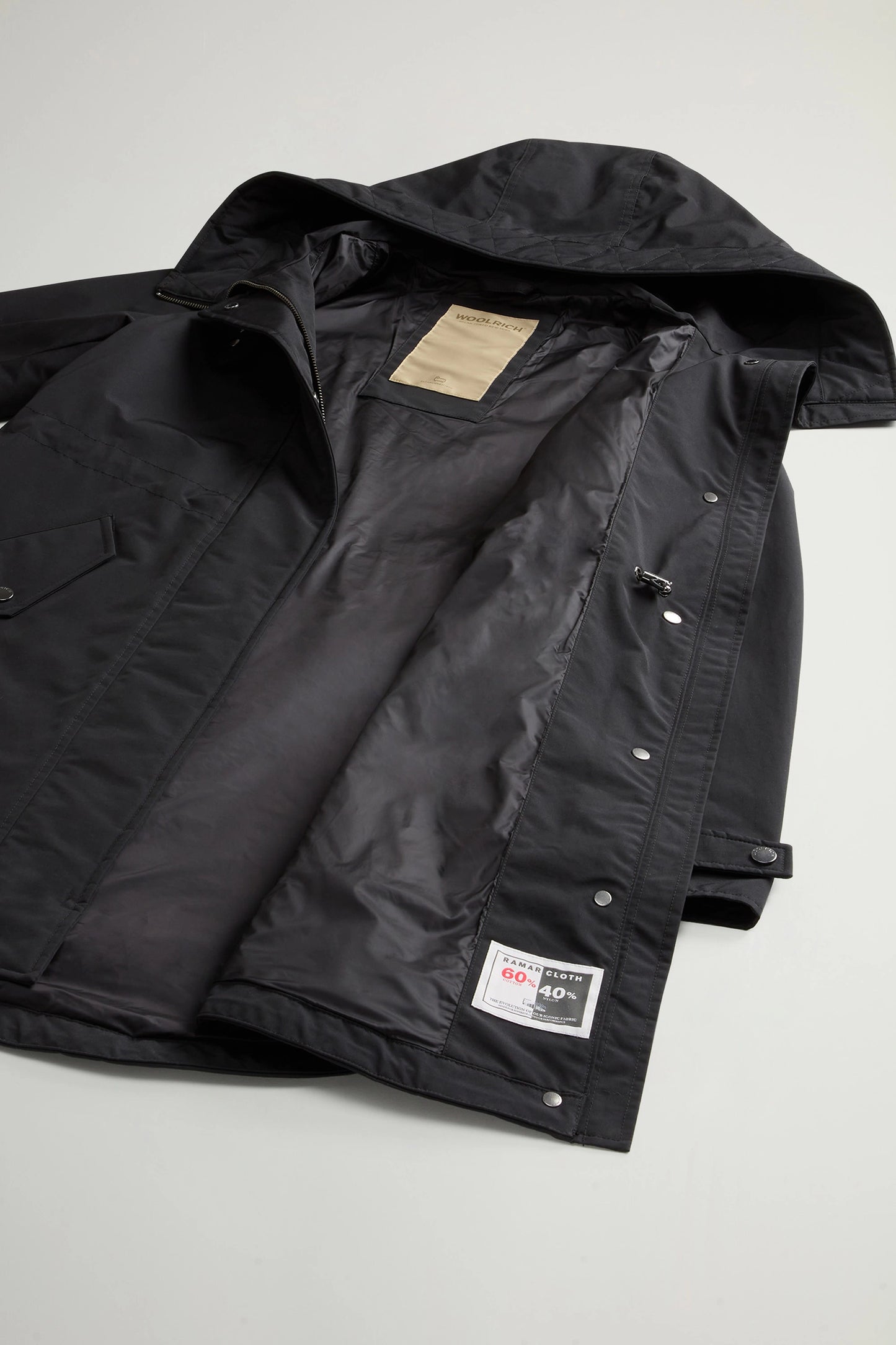 Woolrich Parka in Ramar Cotton Cloth Donna Authentic 3 in 1 Nero