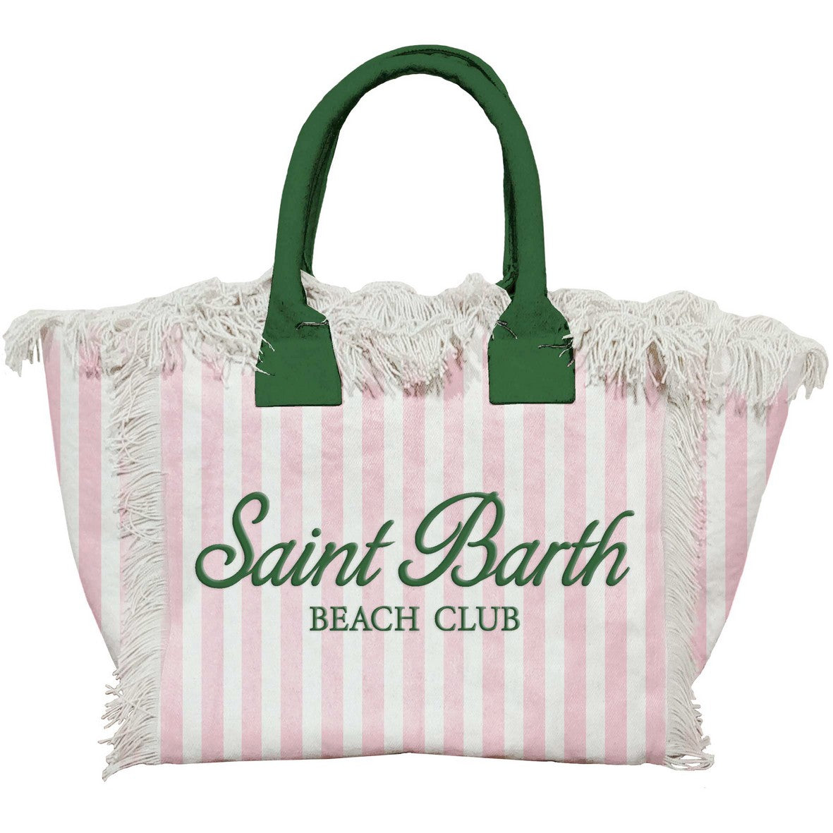 Mc2 Saint Barth Borsa in Tela di Cotone Donna Colette SB Beach Stripes Rosa
