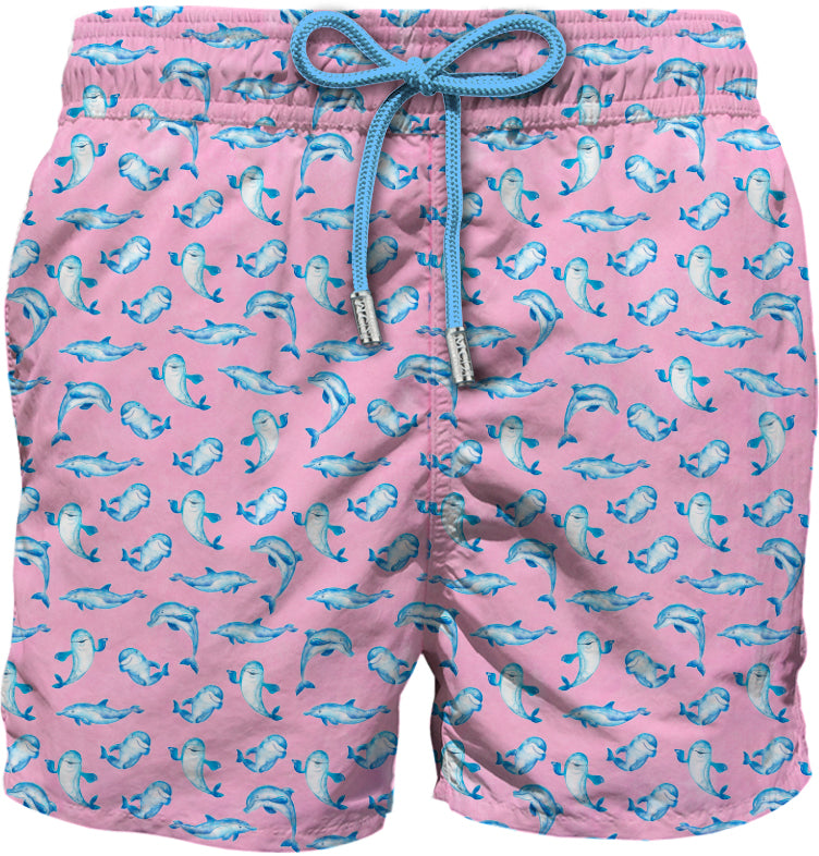 MC2 Saint Barth Costume a Pantaloncino Uomo Comfort Dolphin Rosa