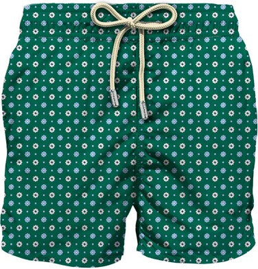MC2 Saint Barth Costume a Pantaloncino Uomo Comfort con Stampa Floreale Verde
