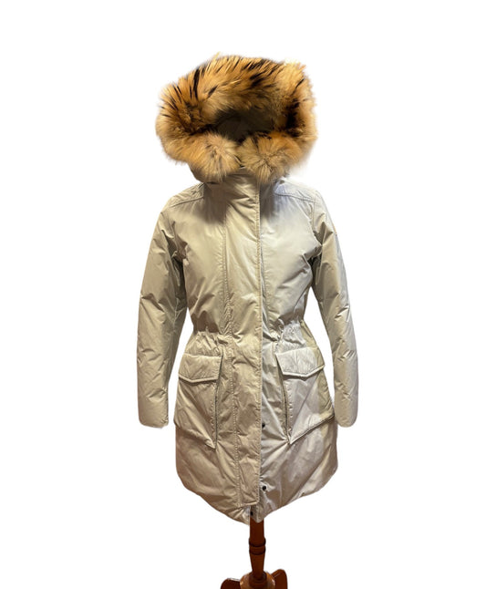 Woolrich Piumino con Pelliccia WS Military Parka Donna Ghiaccio