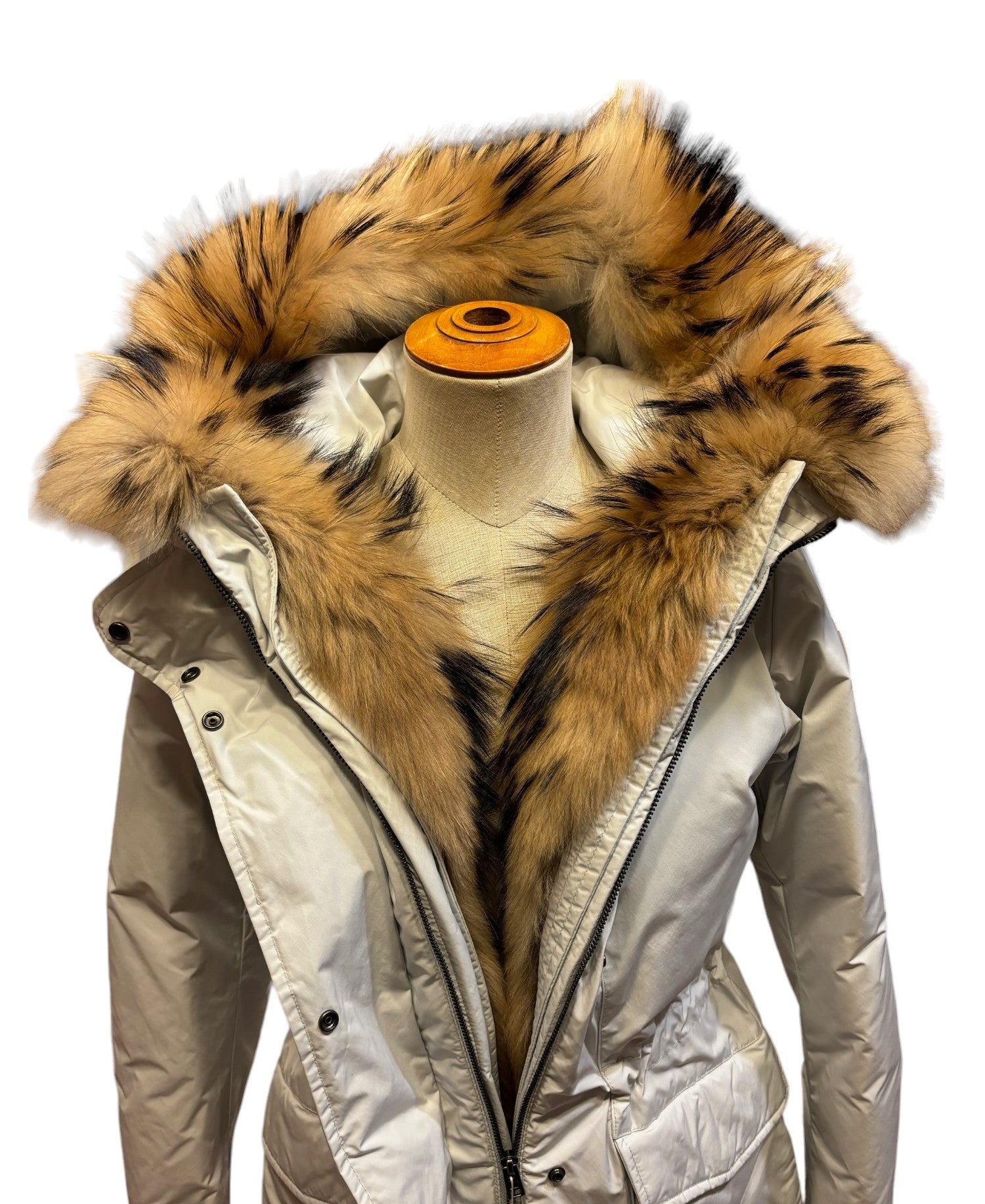 Woolrich Piumino con Pelliccia WS Military Parka Donna Ghiaccio