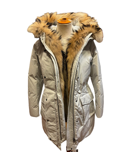 Woolrich Piumino con Pelliccia WS Military Parka Donna Ghiaccio