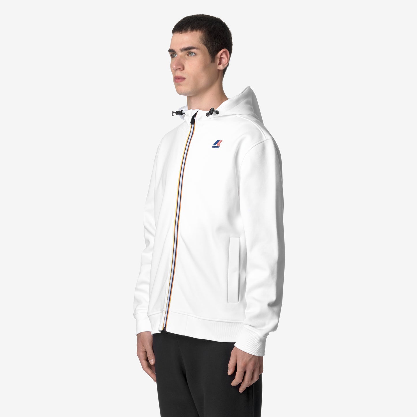 K-Way Felpa con Zip Le Vrai Arroux Hv Poly Co Unisex Bianco