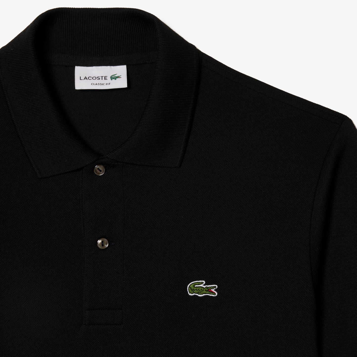 Lacoste Polo Manica Corta in Cotone L 12.12 Uomo Nero