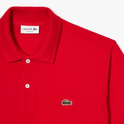 Lacoste Polo Manica Corta in Cotone L 12.12 Uomo Rosso