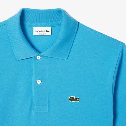 Lacoste Polo Manica Corta in Cotone L 12.12 Uomo Azzurro