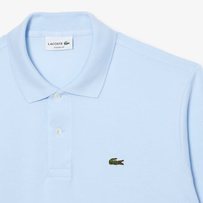 Lacoste Polo Manica Corta in Cotone L 12.12 Uomo Blu Chiaro