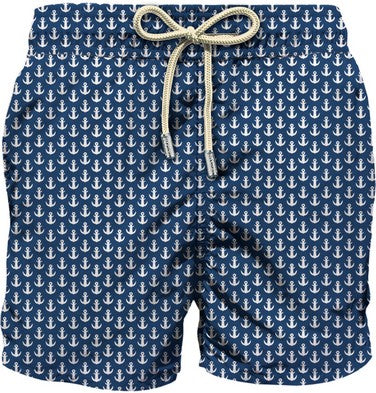 MC2 Saint Barth Costume a Pantaloncino Uomo Lighting Anchor Blu