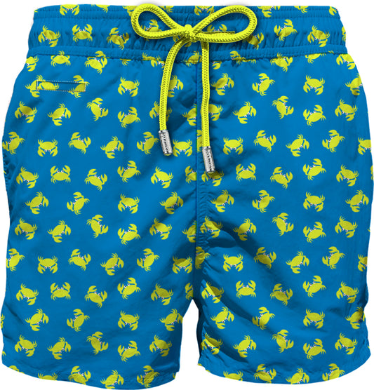 MC2 Saint Barth Costume a Pantaloncino Uomo Lighting Crab Blu Fluo