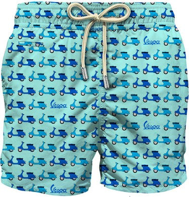 MC2 Saint Barth Costume a Pantaloncino Lighting con Stampa Snoopy Soccer Play Azzurro