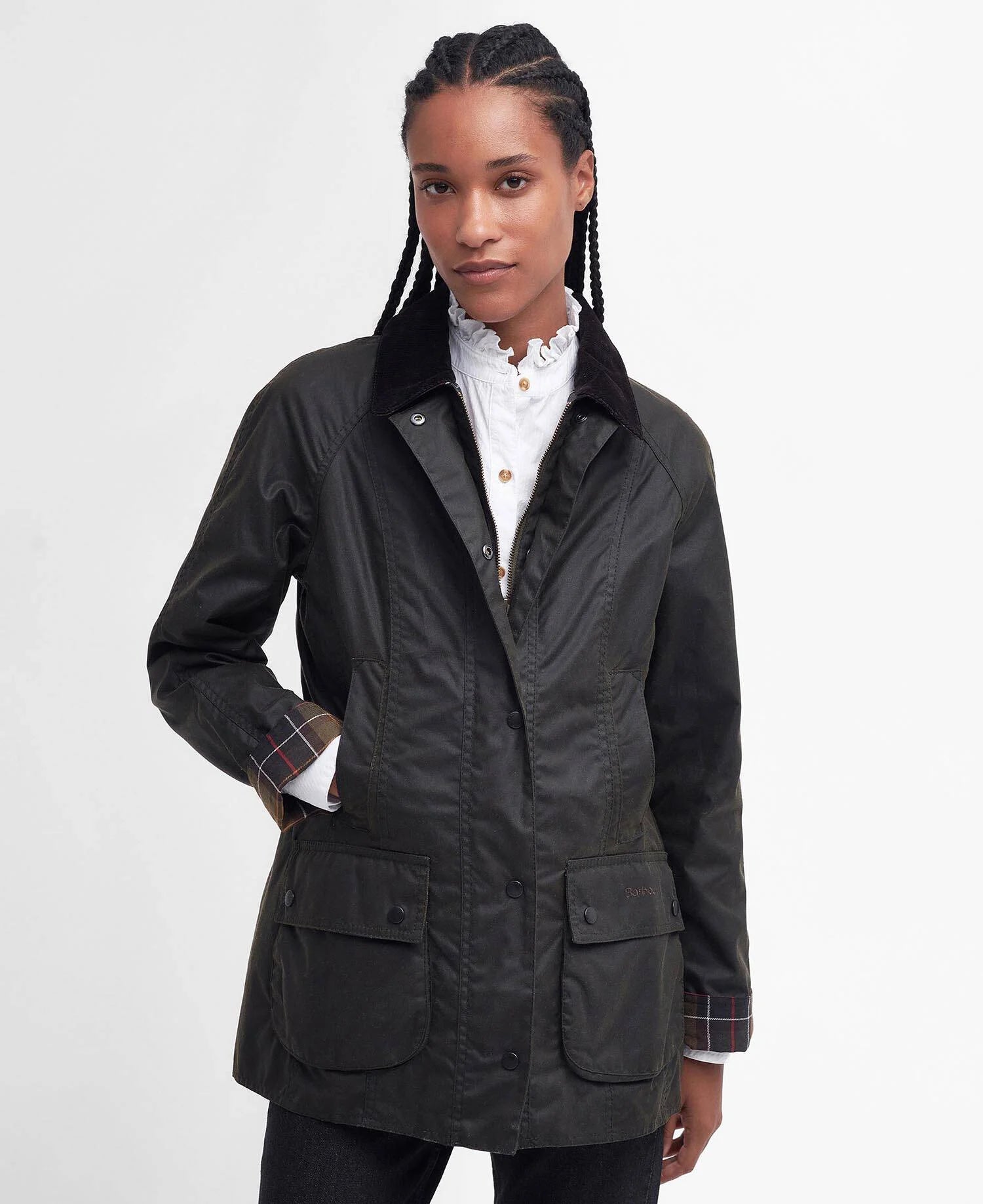 Barbour Giacca Cerata Classic Beadnell Donna Olive Classic