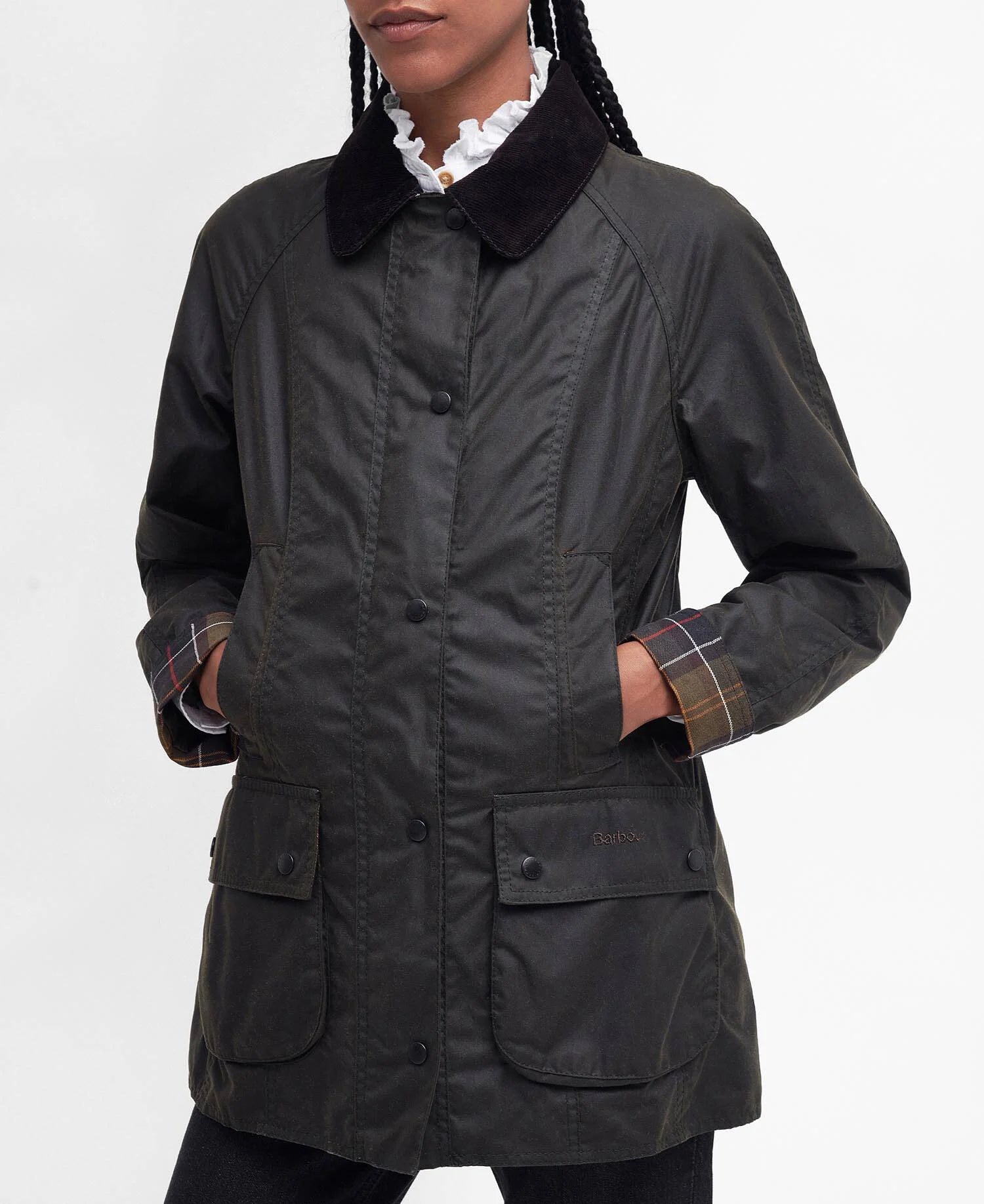 Barbour Giacca Cerata Classic Beadnell Donna Olive Classic