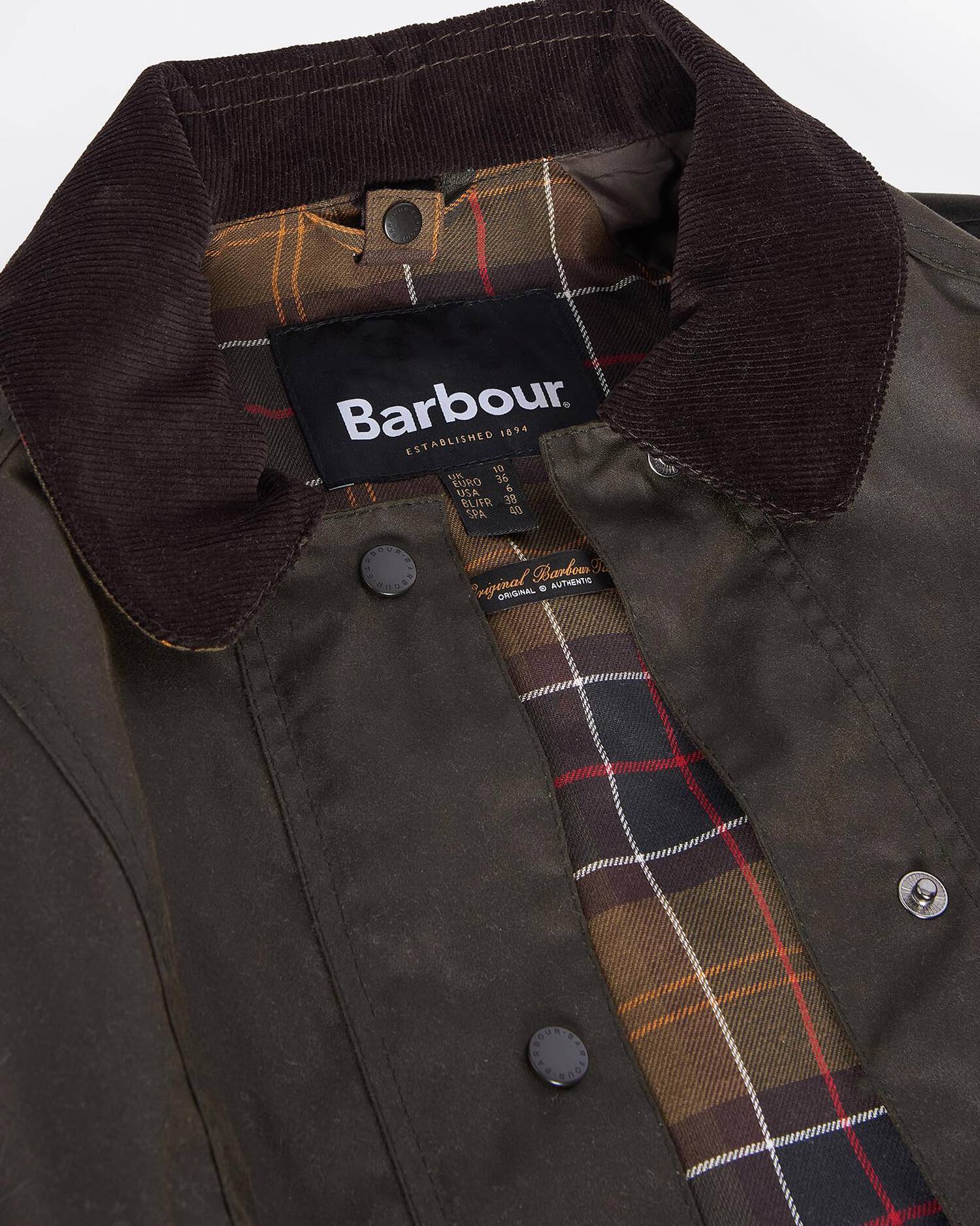 Barbour Giacca Cerata Classic Beadnell Donna Olive Classic