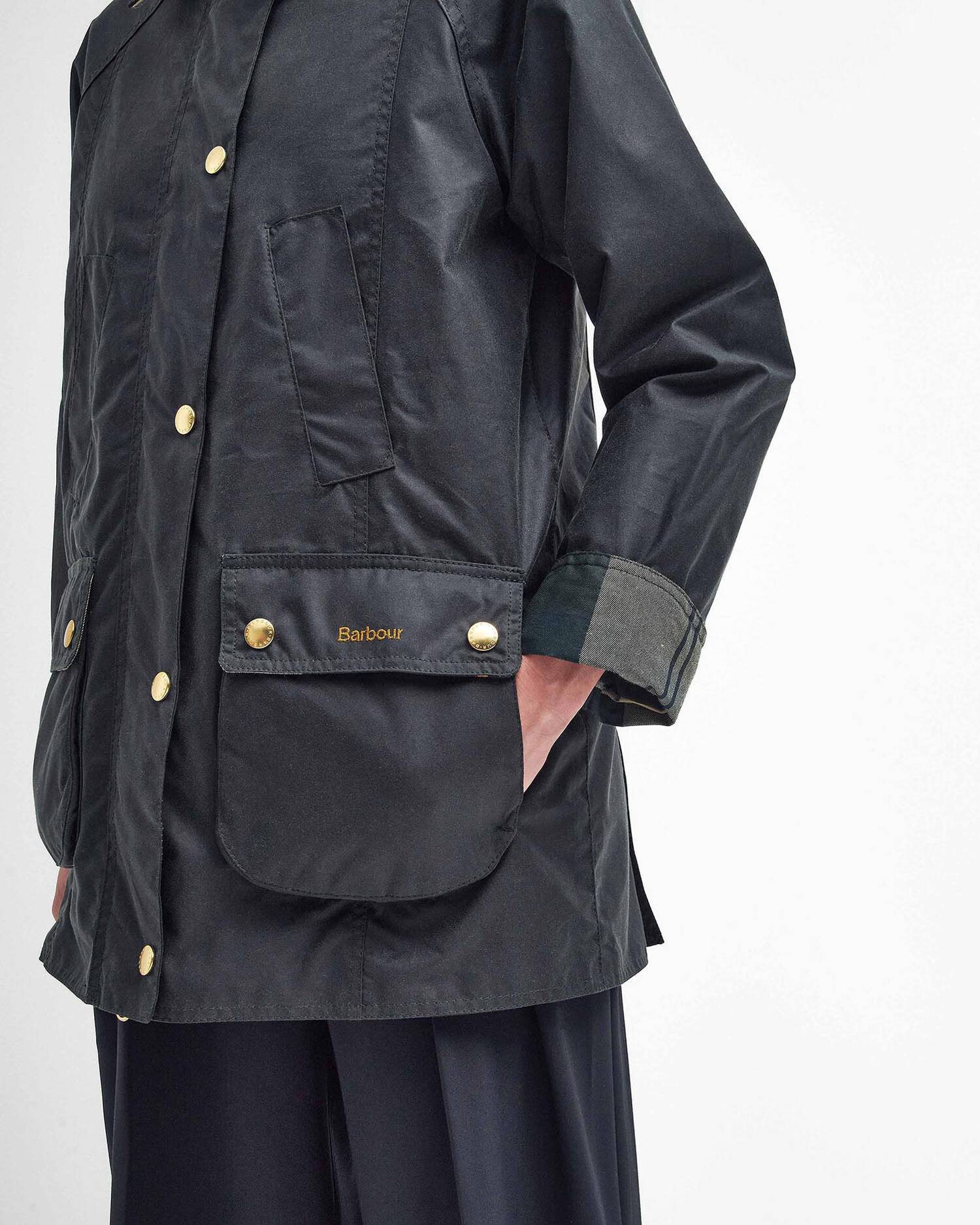 Barbour Giacca Cerata Modern Beadnell Donna Sage Ancient