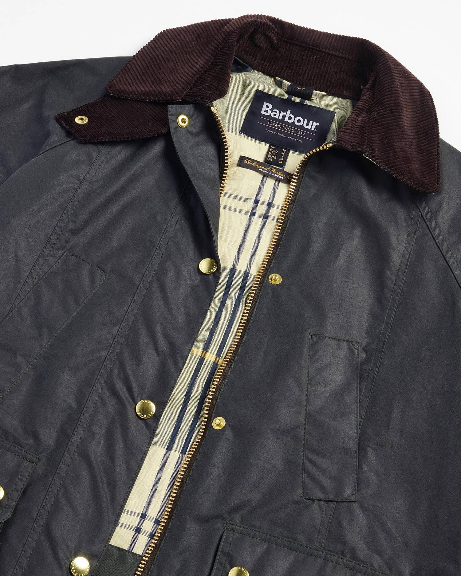 Barbour Giacca Cerata Modern Beadnell Donna Sage Ancient