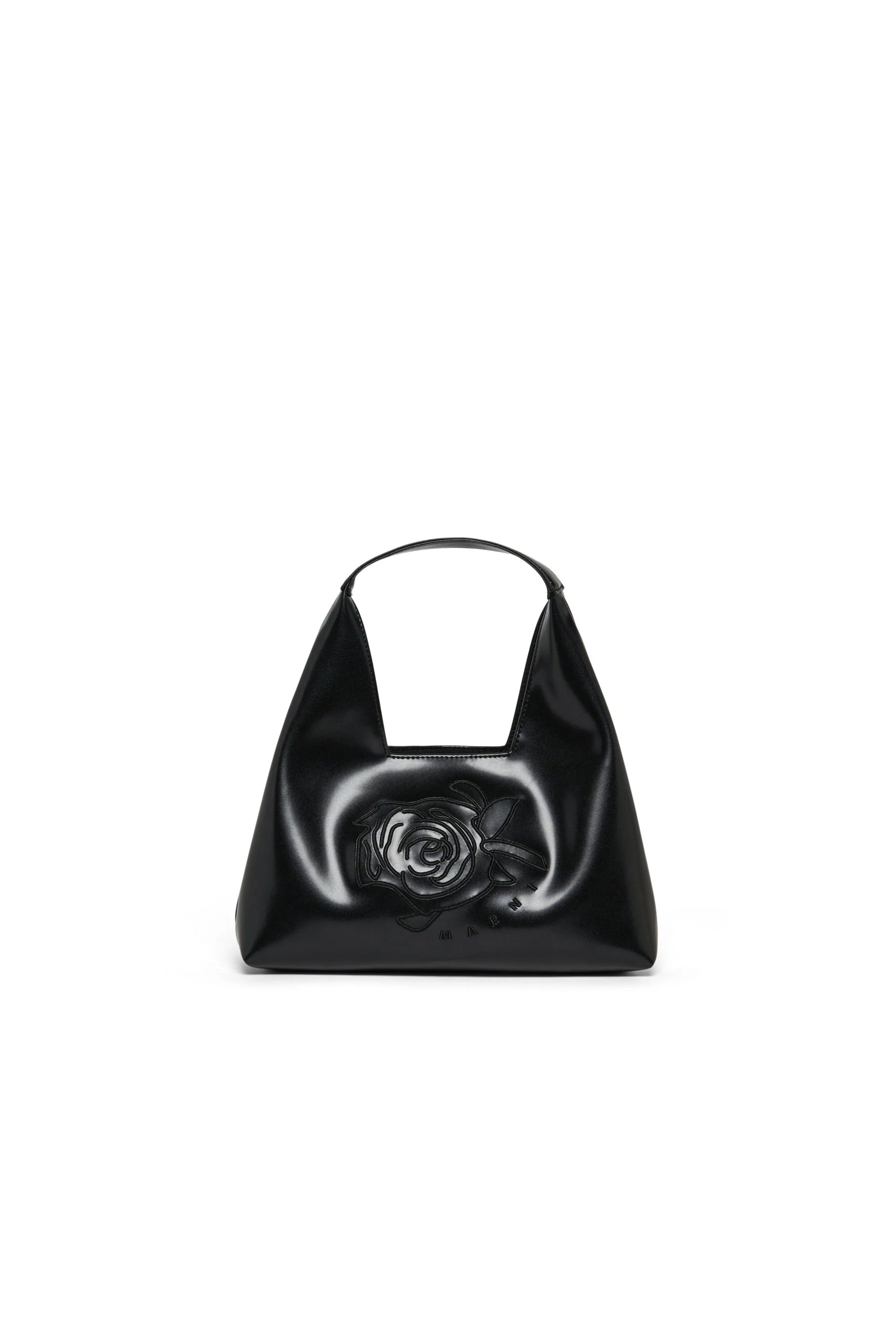 Marni Borsa Diamond con Logo e Motivo Floreale Nero