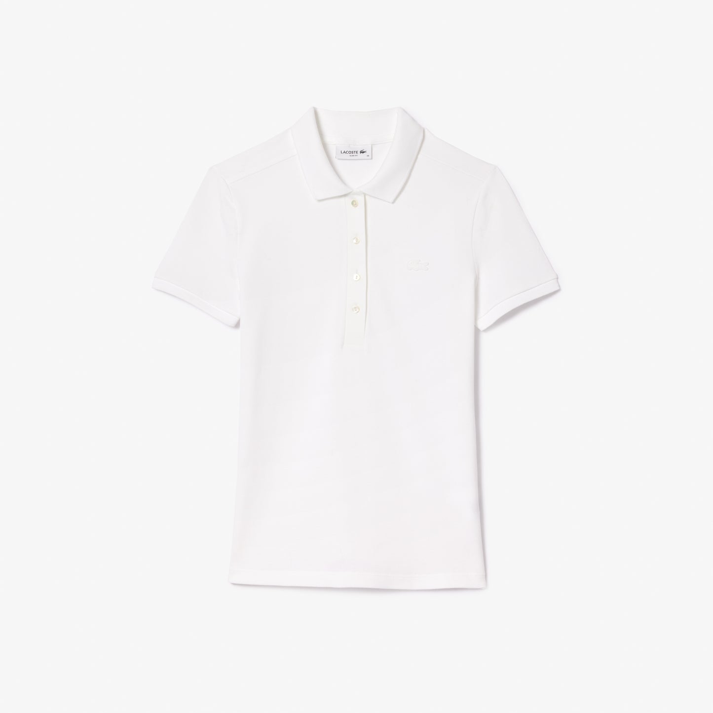 Lacoste Polo Manica Corta in Cotone Donna Bianco