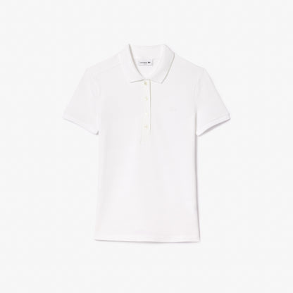 Lacoste Polo Manica Corta in Cotone Donna Bianco