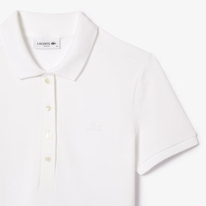 Lacoste Polo Manica Corta in Cotone Donna Bianco