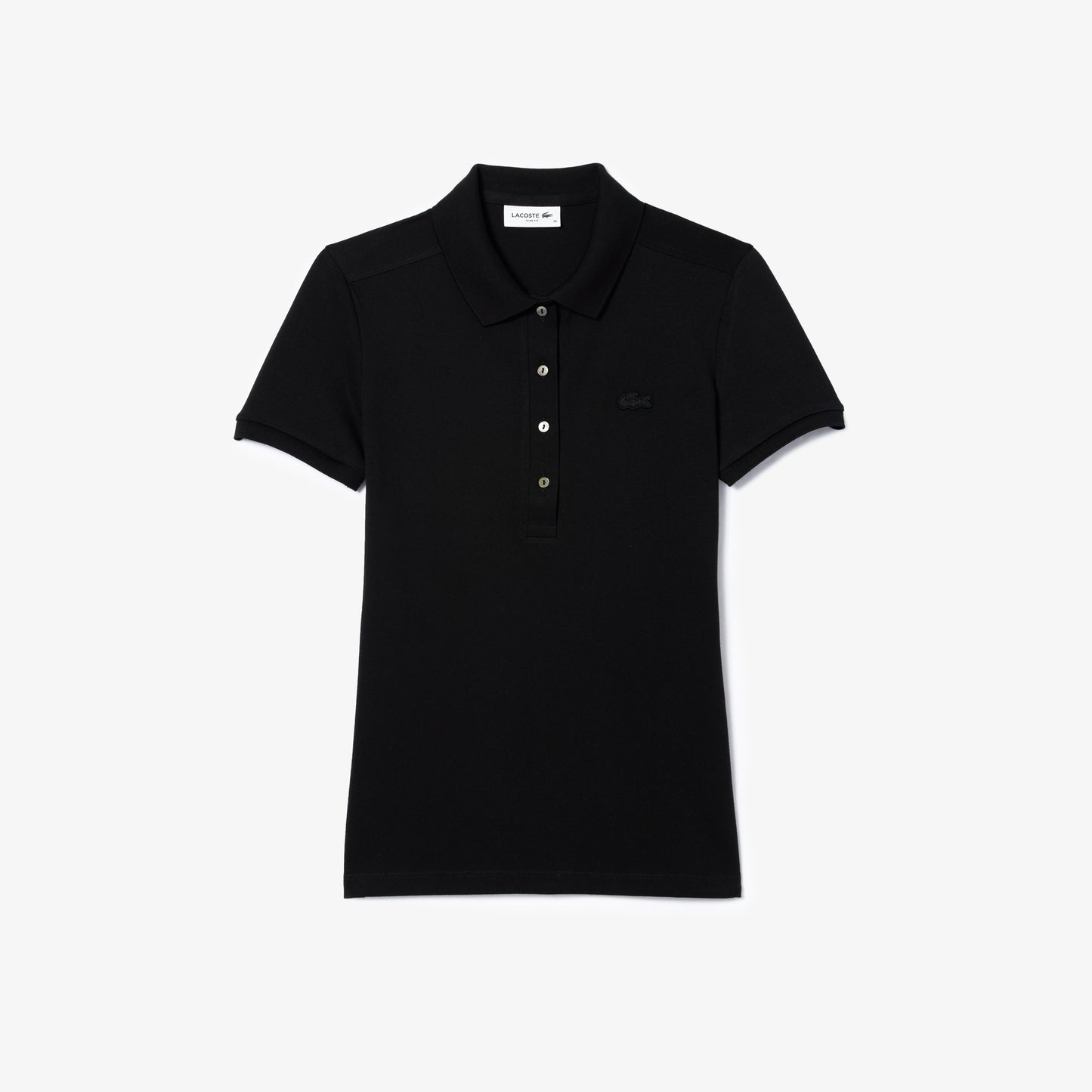 Lacoste Polo Manica Corta in Cotone Donna Nero