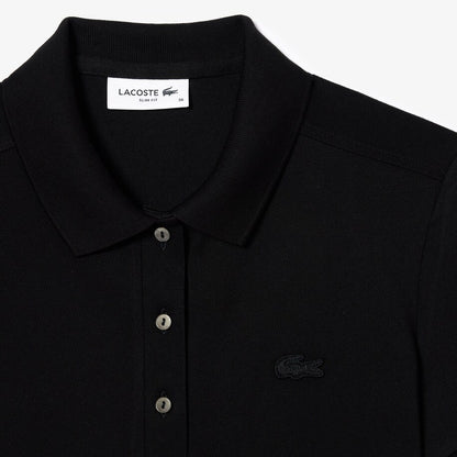 Lacoste Polo Manica Corta in Cotone Donna Nero