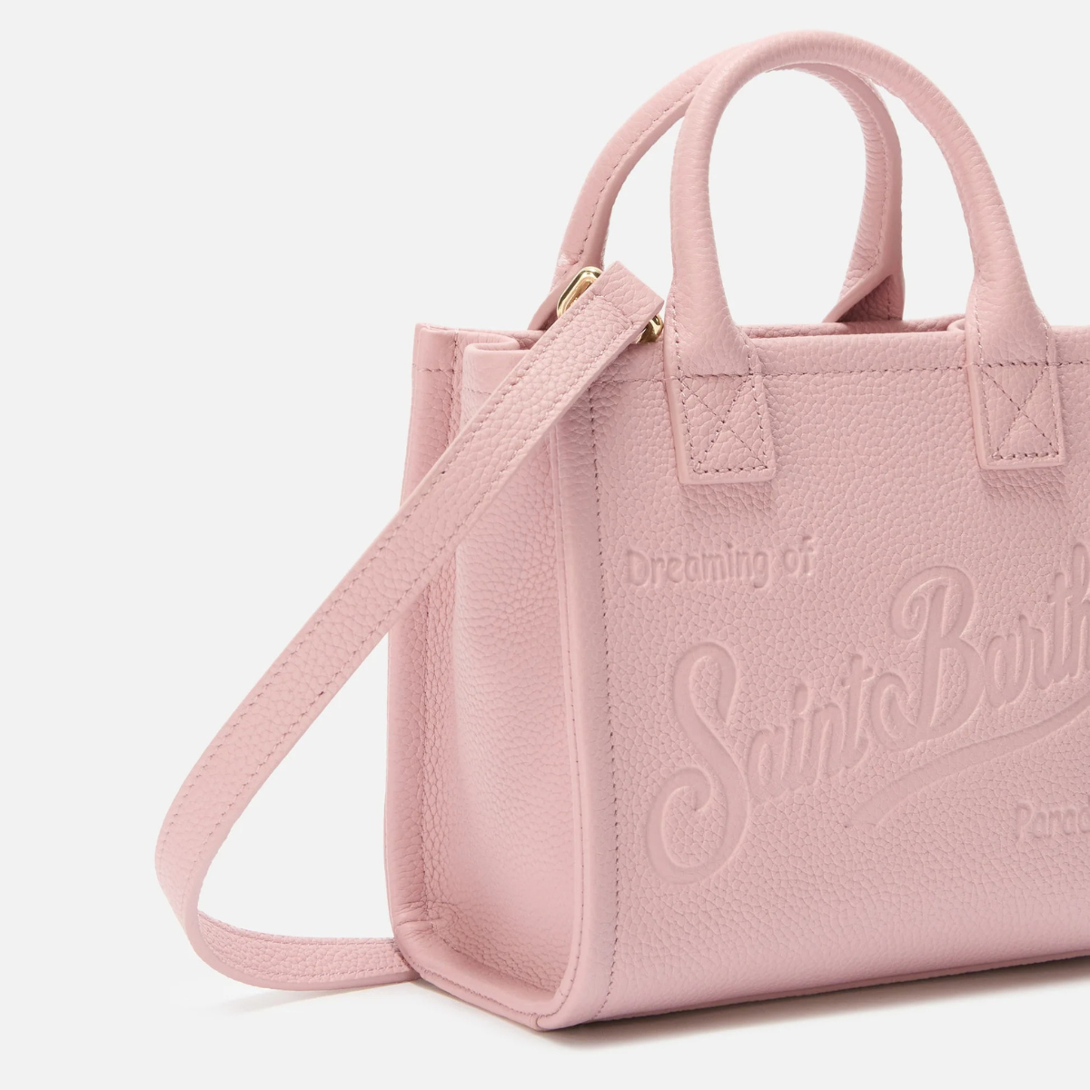 Mc2 Saint Barth Borsa Vanity a Spalla Mini in Pelle Martellata Rosa