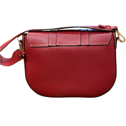 IoeF Borsa con  Tracolla in Pelle Martellata Kim Rosso Amaranto